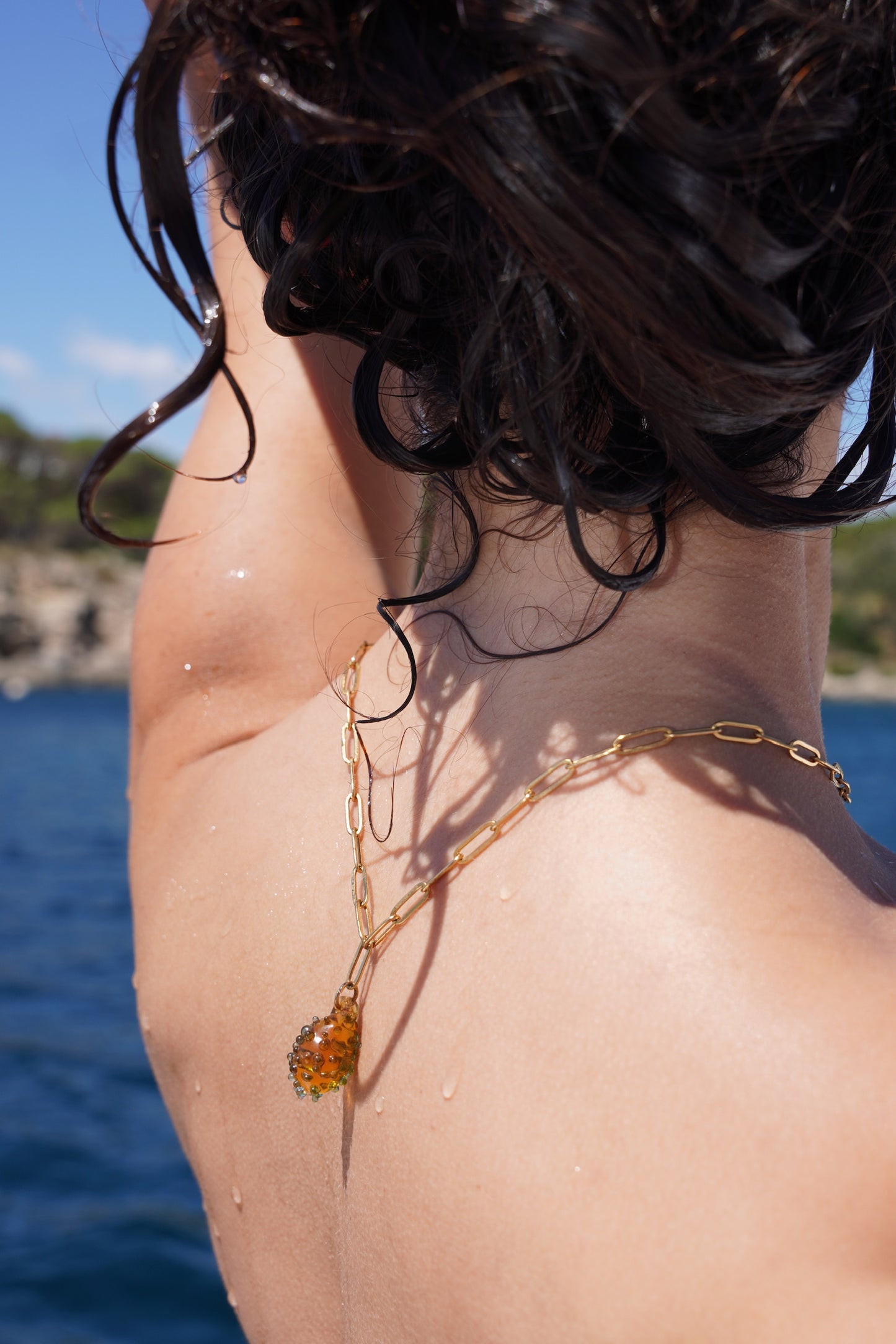 Bean Necklace - Yellow/green