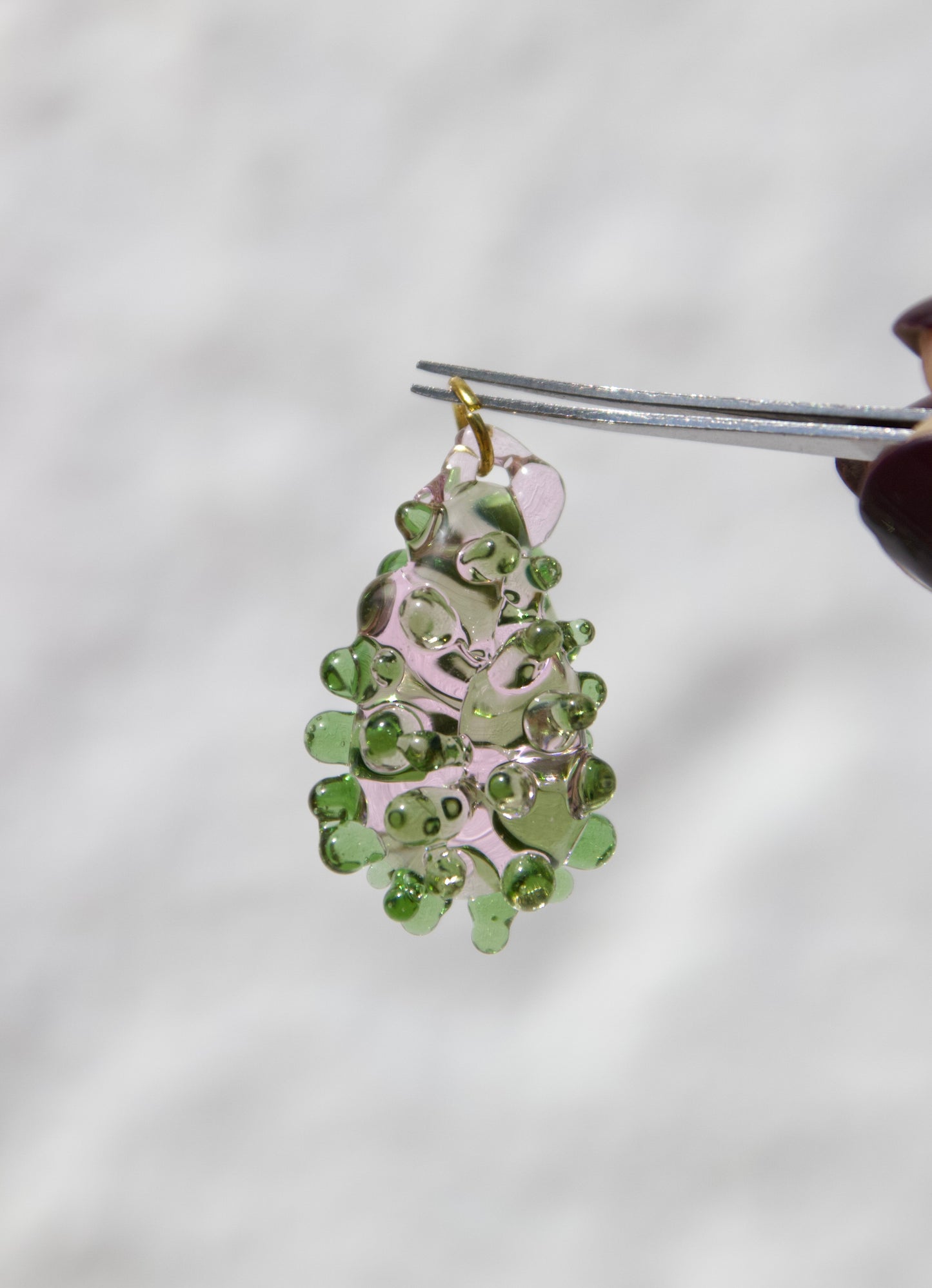 Bean Necklace - Pink/green