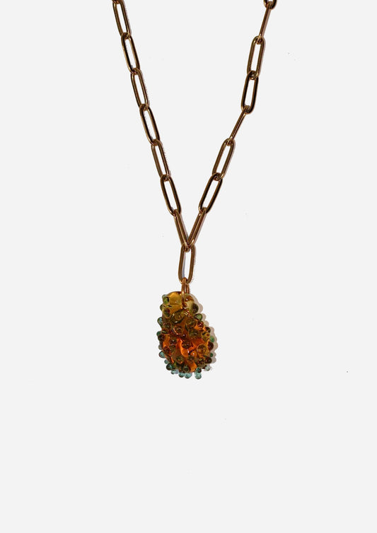 Bean Necklace - Yellow/green