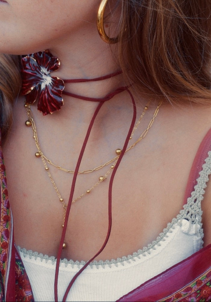 Flower Choker Red