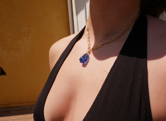 Bean Necklace - Blue