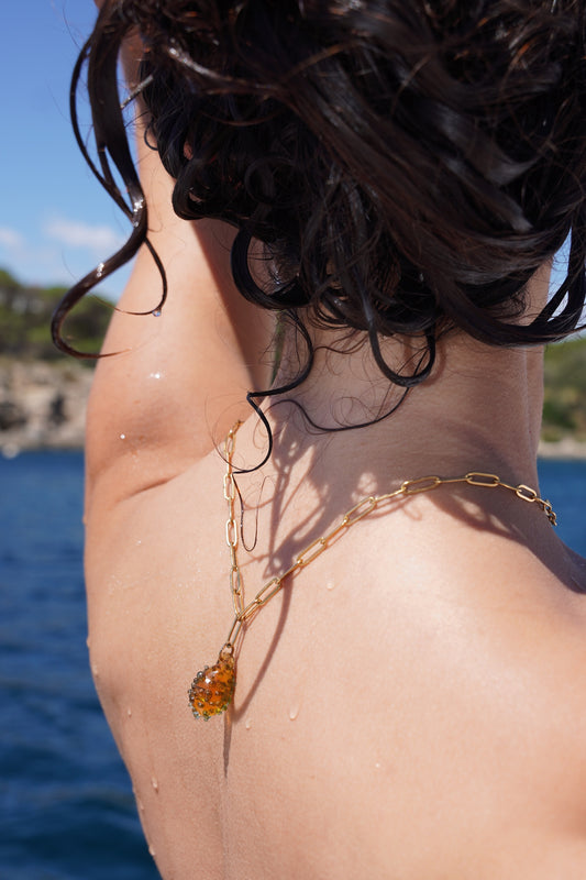 Bean Necklace - Yellow/green